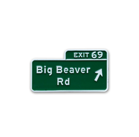 Big Beaver Rd Enamel Pin or Magnet